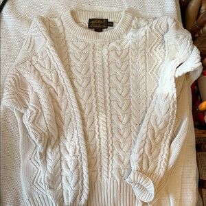 Vintage Eddie Bauer Cable Knit Sweater - cream